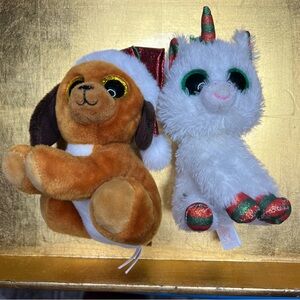 Beanie Boo Christmas dog and unicorn set Hawlidays & Snowfall